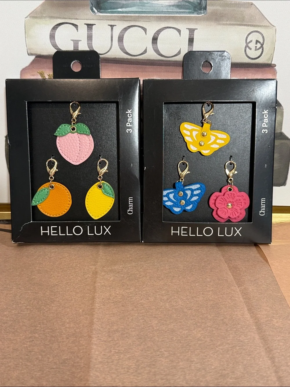 Hello Lux Colorful Fruit & Floral Charm Set - 2 boxes of 3 Pack